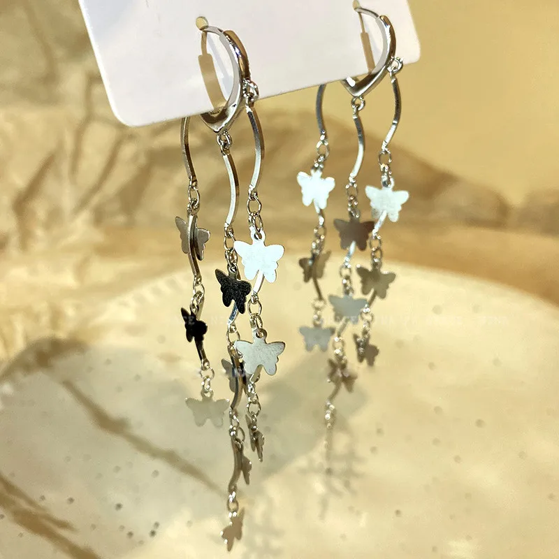 Elegante vergoldete Zirkonia-Schneeflocken-Ohrringe mit langen Quasten für Damen, Strass-Tropfenohrringe, Partygeschenk – Detail 20