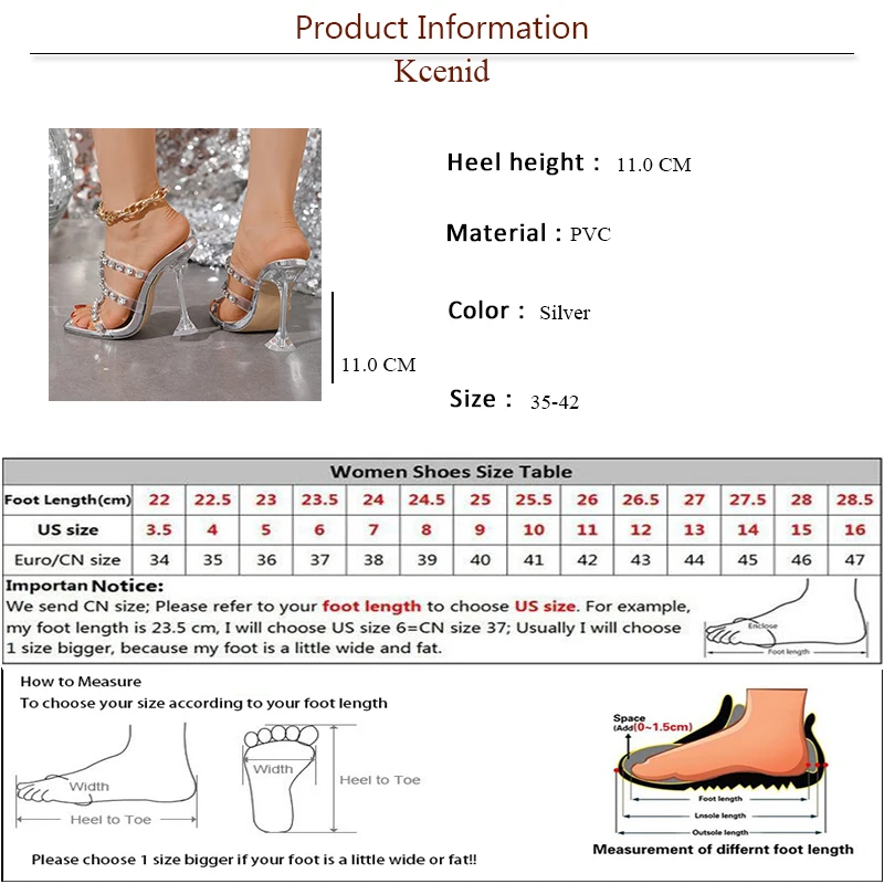 Kcenid 2024 New Summer Wedding Party Dress Shoes Woman Fashion Clear Perspex High Heels Outdoor PVC Transparent Slippers Women