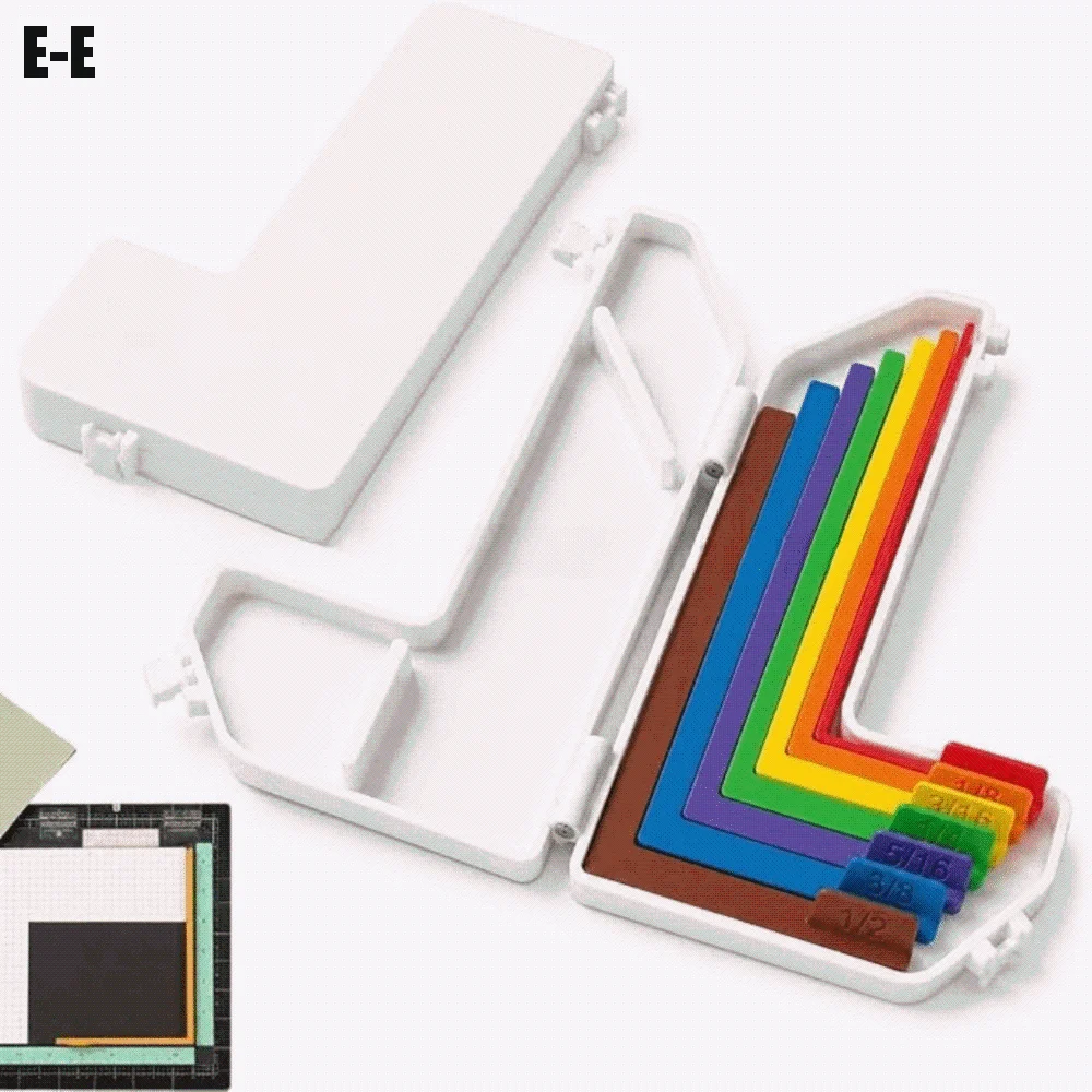 Multi-size Paper Crafting Alignment Guides Color-coded Precision Layering Paper Positioning Rulers Set with Storage Case