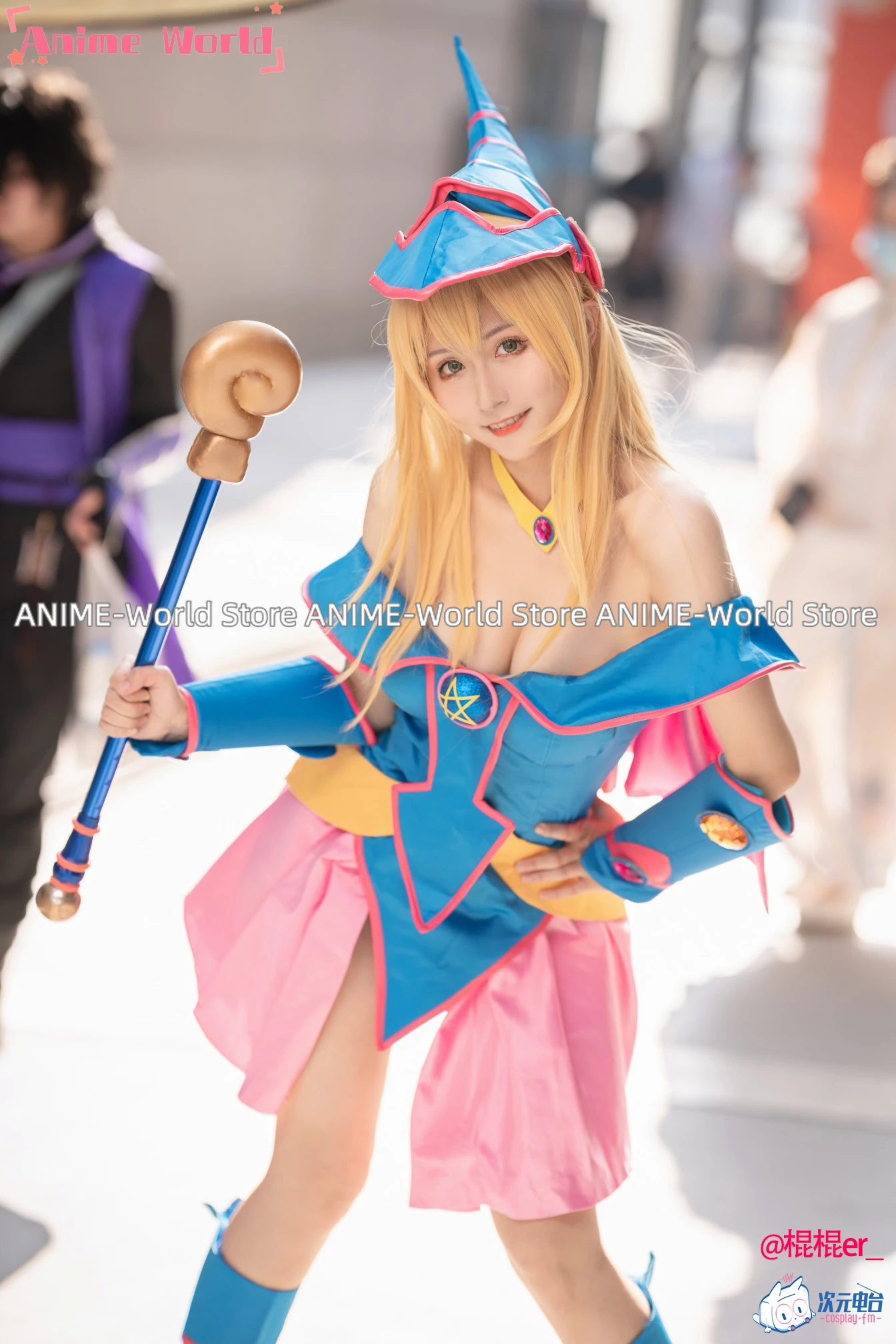 Anime Women\'s Dark Magician Girl Cosplay Costume with Hat for Woman Halloween Wig Cosplay Costume Outfityxw