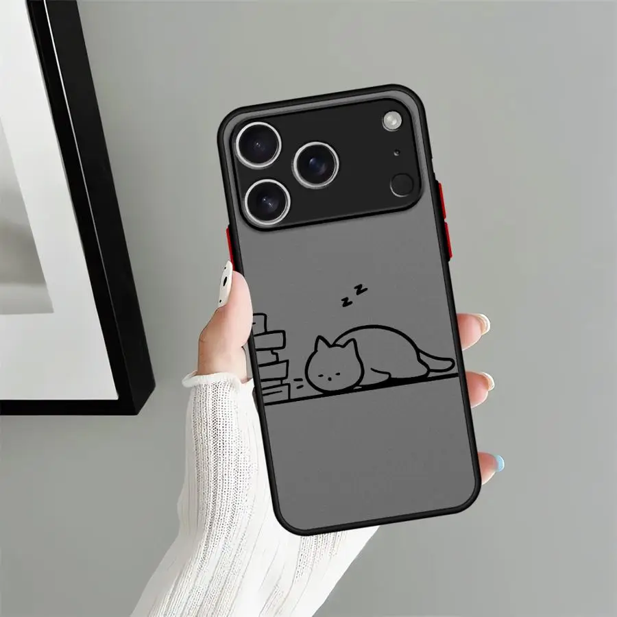 حافظة لهاتف ابل ايفون 17 اير اكس اس ماكس 13 ميني 7 8 12 13 11 برو ماكس 15 16 14 بلس غطاء ناعم لطيف كات #5