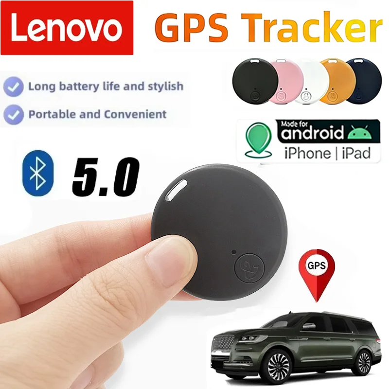 Lenovo GPS Tracker Bluetooth5.0 Anti-Lost Smart Device Pets Elderly Kid Car Suitcase Wallet Tracking Car Locator For IOS Android