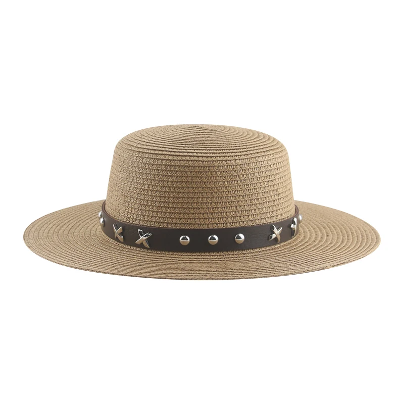 Hat Hats for Women Beach Bucket Hat Cap Straw Hats Casual Belt Band Panama Jazz Caps Khaki Beige White Black Gorras Para Mujer