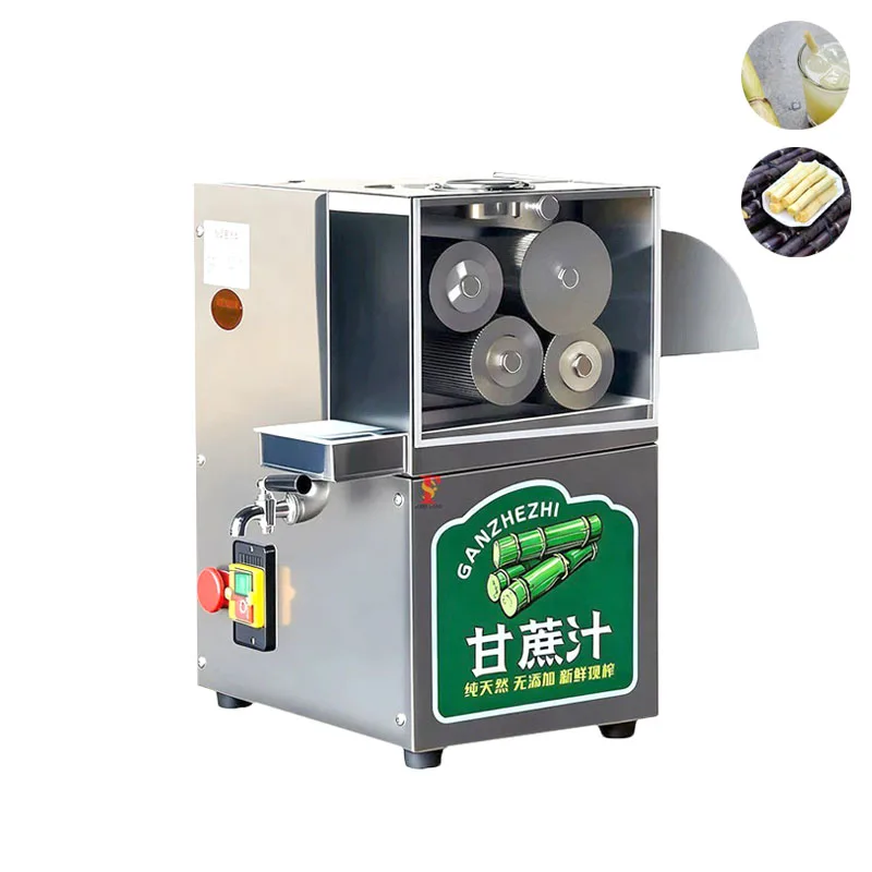 

Электрический пресс для сахарного тростника из нержавеющей стали, настольная соковыжималка для сахарного тростника с 4 роликами для пищевых грузовиков