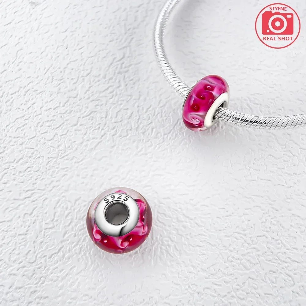 Original  Sterling Silver 925 Fantasy Mini Murano Glass Beads Friendship for Women Diy Bracelet Jewelry Making Friendship Gift view 4