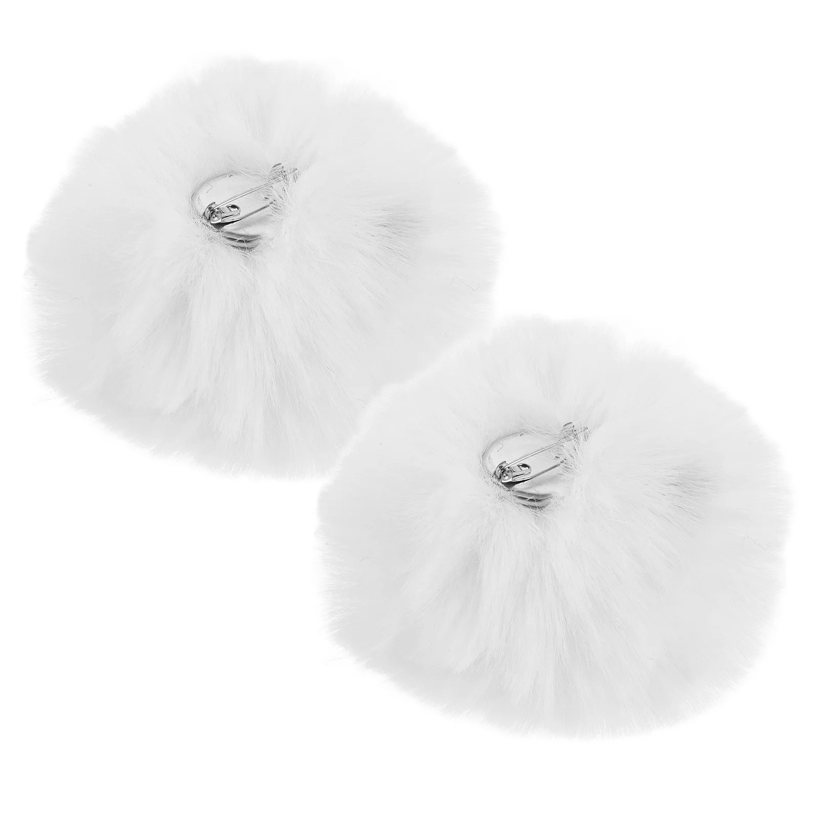 

2 Pcs Hairball Rabbit Tail Fur Child Stuffed Bunny Plush White Costume Accessories