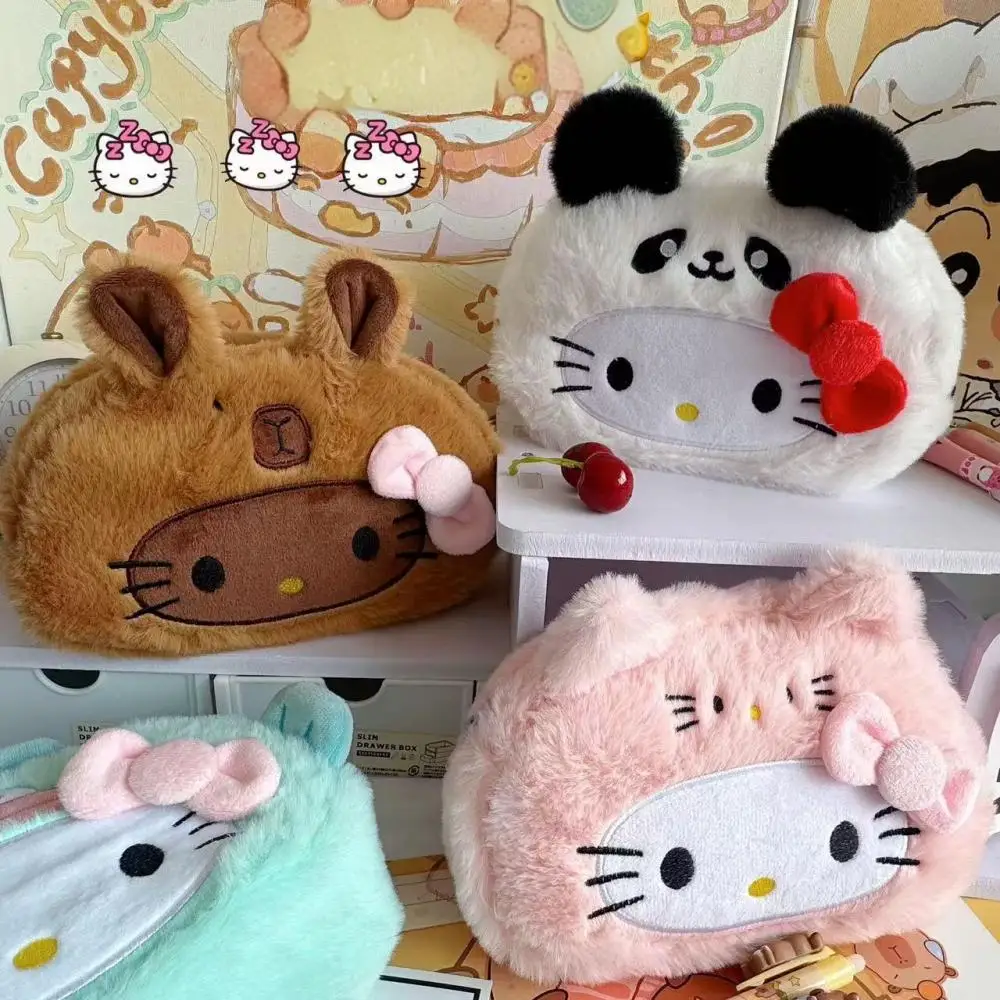 

Miniso Hello Kitty Kawaii мультяшная плюшевая сумка для ручек, милая сумка для канцелярских принадлежностей Cinnamoroll, большая вместительная сумка для канцелярских принадлежностей, милая сумка для ручек Hangyodon