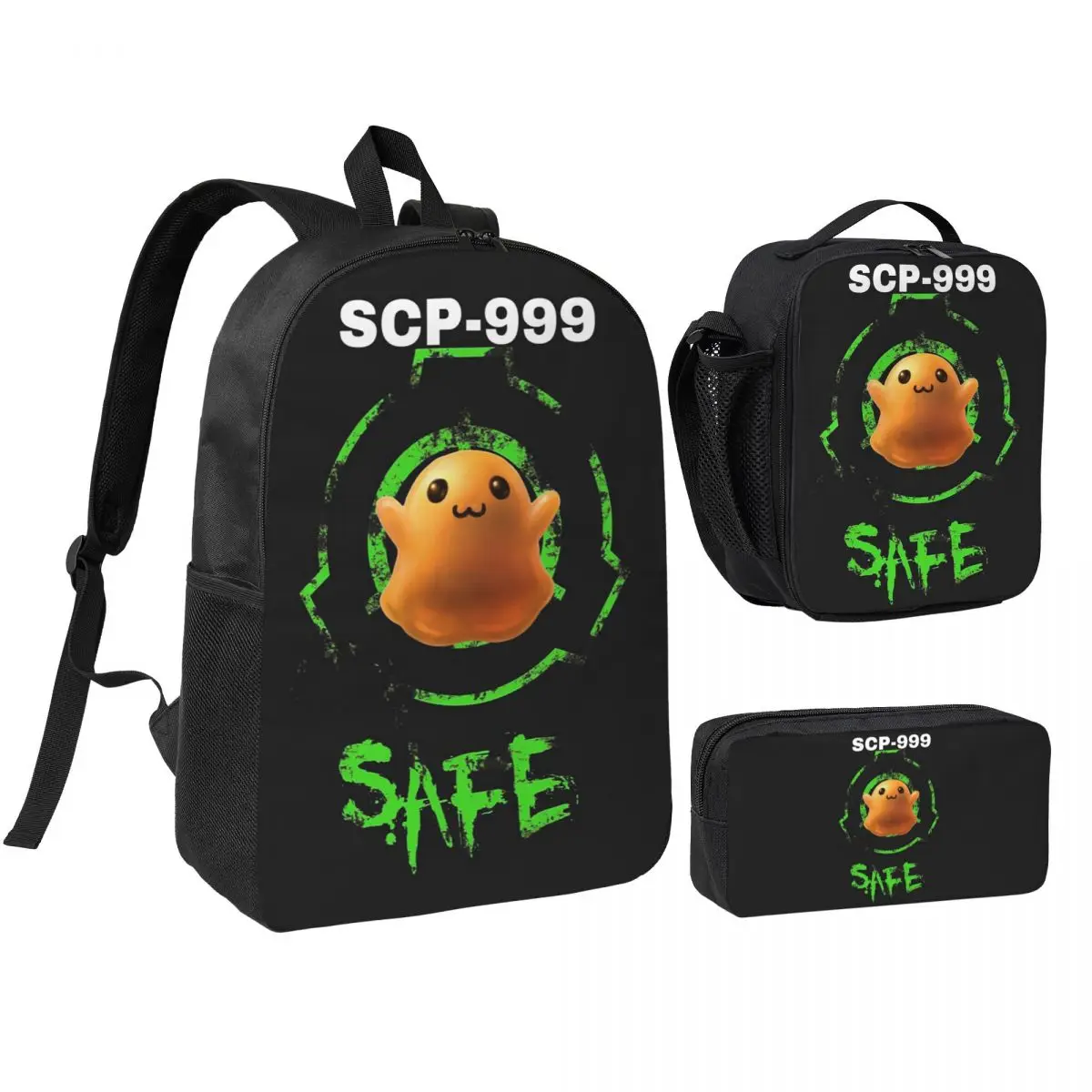 

SCP-999 The Tickle Monster Backpack Boys Girls BookBag School Bag Shoulder Bags 3ps Insulated Lunch Bag Pencil Case