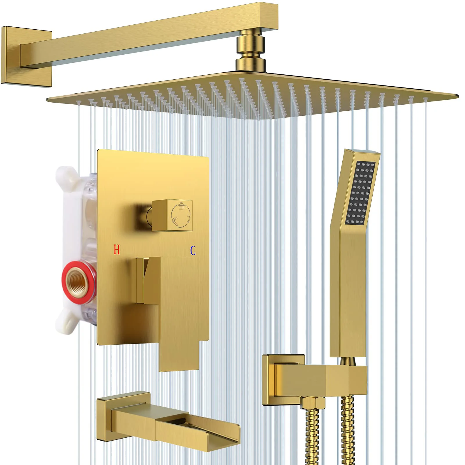 

Новый дизайн душевых смесителей для скрытой ванной комнаты со смесителем для ванны и ручным душем