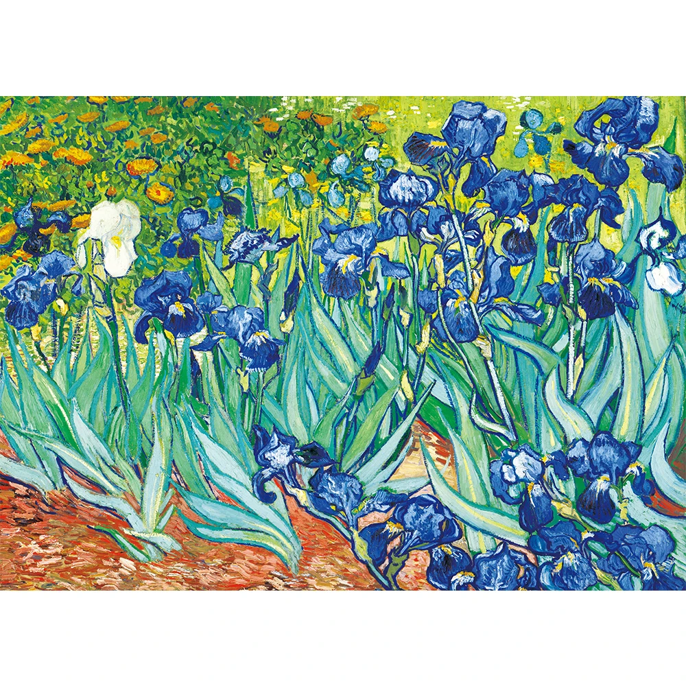 Maxrenard Jigsaw Puzzle 1000 Pieces for Adult Game Van Gogh Irises Artwork Environmentally Friendly Paper Christmas Gift Toy