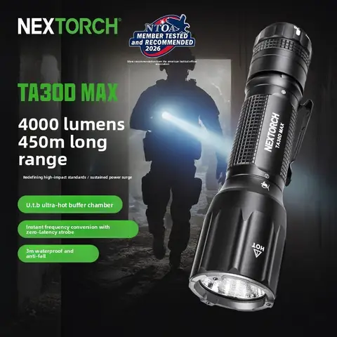 Nextorch TA30D MAX High Lumen Tactical Flashlight Multi-function Self Defense Torch With Strobe Bright Light