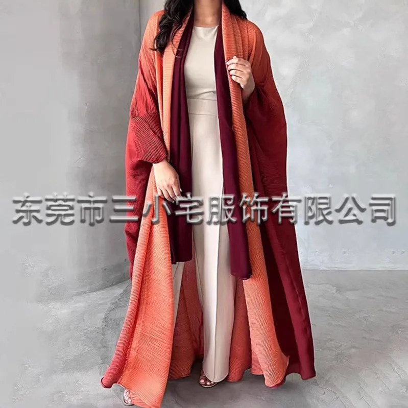 

Patchwork Round Neck Long Sleeve Women's Pleated Clothes Miyake Spring and Summer New Fashion Casual Hundred Windbreaker Jacket