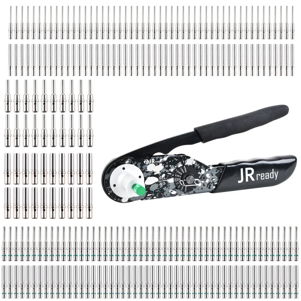 JRready ST6235 NEW-DT2 Crimper Wire Range 12-22 AWG with 240 PCS Solid Contact Size 12 16 20 for DT DTM DTP Connectors