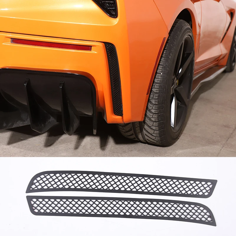 For Chevrolet Corvette C7 2014-2019 Stainless Steel Rear Bumper Air Outlet Mesh Cover Trim Sticker Car Interior Accessories