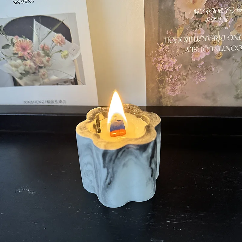 3D Plum Blossom shaped Cylindrical Pen Holder Candle Cup Silicone Mold DIY Storage Jar Home Crafts Ornament Concrete Gypsum Mold view 6