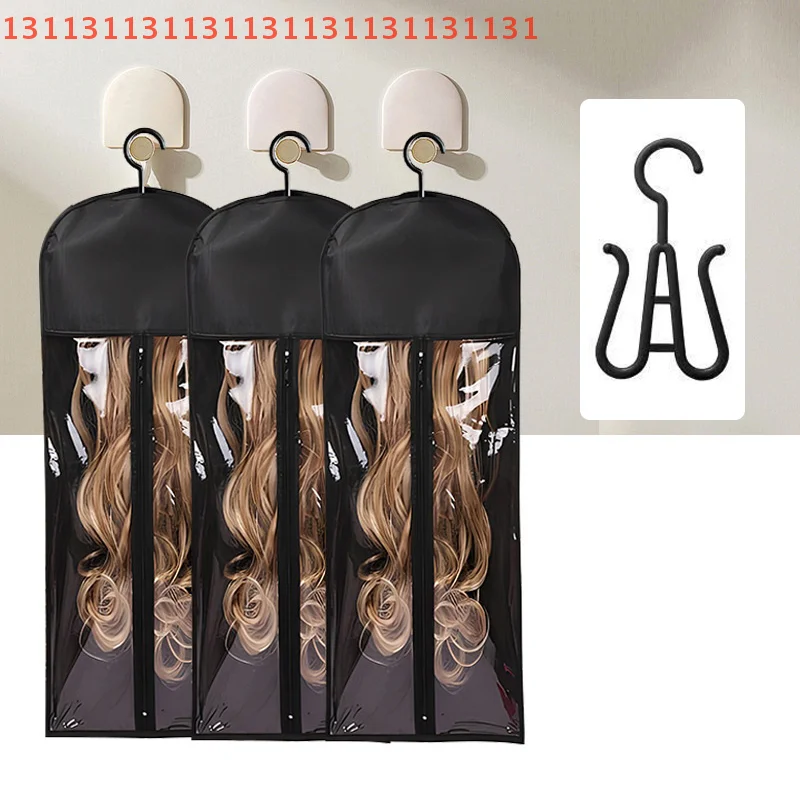 Wig Storage Bag With Hanger Holder Case Wigs Pouch Water Dust-Proof Organizer Protect For Professional Hair Extensions