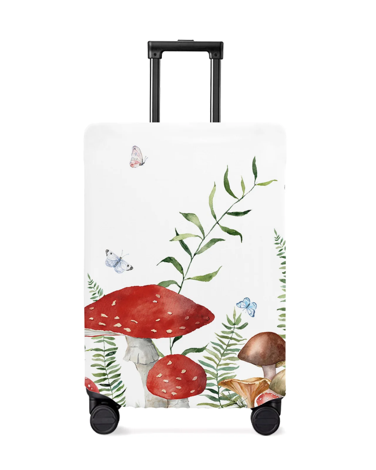 

Mushroom Green Plant Butterfly Luggage Cover Stretch Suitcase Protector Baggage Dust Cover for 18-32 Inch Travel Suitcase Case