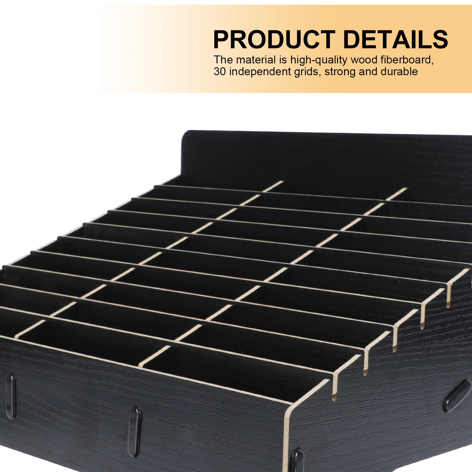 

1pc Classroom Phone Finishing Box Multi-Grid Wooden Phone Storage Organizer Rack For Home Office Meeting Room Black