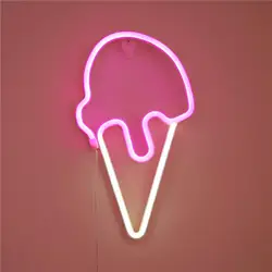 Ice Cream Neon Lightweight Birthday Gift Light up Signs Neon Sign LED Light for Bedside Living Room Party Festival