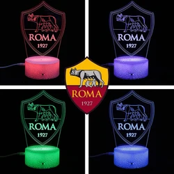 World Cup Rome Football Club Series 3D Night Light Touch 16 Color Adjustable USB Charging LED Atmosphere Light Gift for Fans