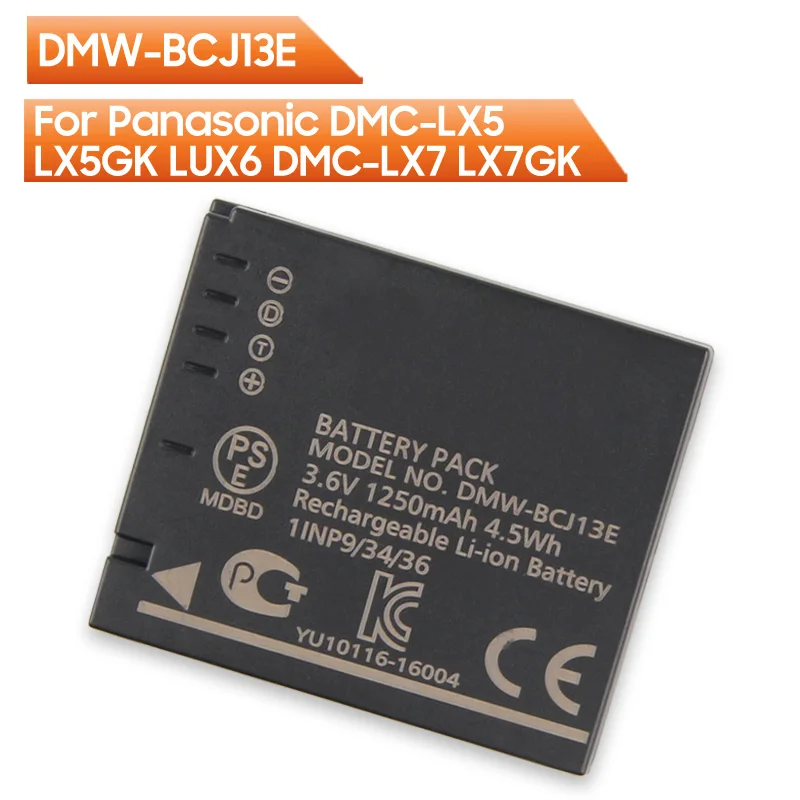 

New Battery DMW-BCJ13E For Panasonic DMC-LX5 LX5GK LUX6 DMC-LX7 LX7GK Rechargeable Lithium Battery 1250mAh