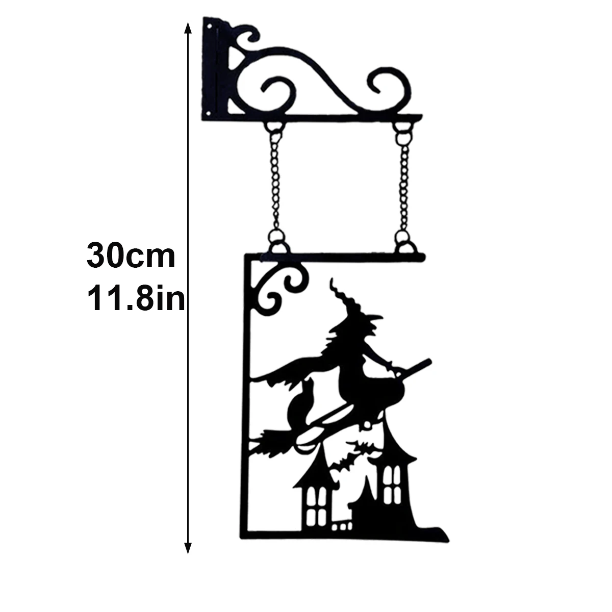 Halloween-Silhouetten-Metallschild, Hexen-Metallsilhouette, Hexen-Silhouetten-Gartenschild, Umriss-Wanddekoration, Metall, geeignet für Halloween-Dekorationen – Detail 4