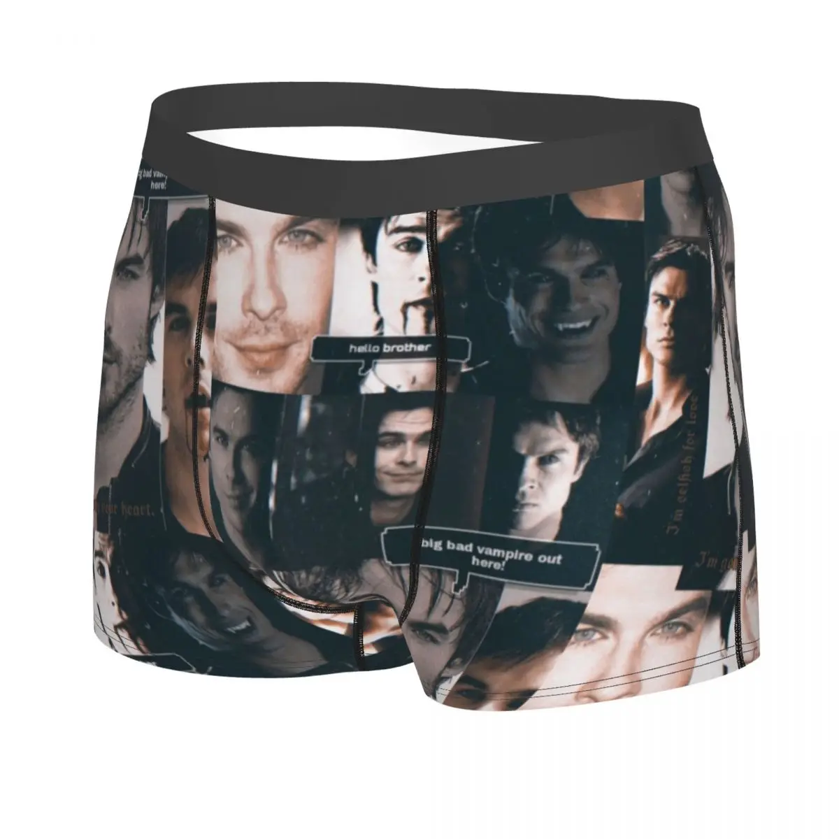 Damon Salvatore The Vampire Diaries Underwear Men Stretch Fantasy Film Boxer Briefs Shorts Panties Soft Underpants For Male