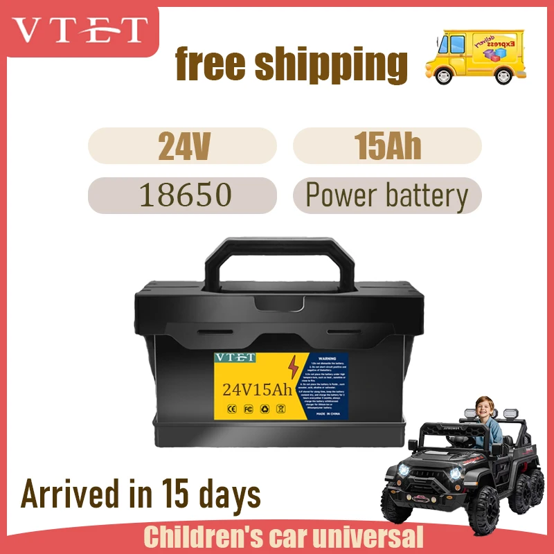 

New 24V 15Ah 18650 lithium battery pack for children's electric vehicles in 2025, portable and durable universal battery