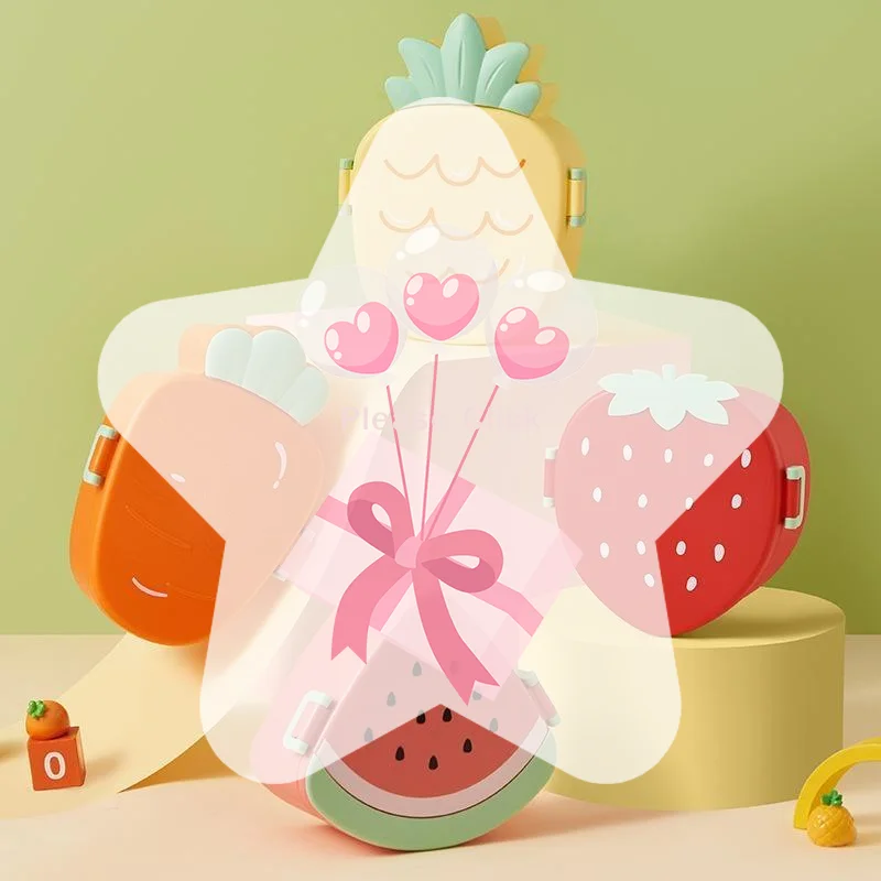 1 PCS Fruit Shaped Divided Lunch Box, Microwave Safe For Student Daily School Use, Fresh Box