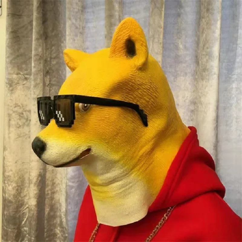 Zabawne lateksowe maski zwierzęce na imprezę, pies, osioł, kaczka, koń, nakrycie głowy, rekwizyty na Halloween, maska do cosplay dla dorosłych, maska na bal maskowy