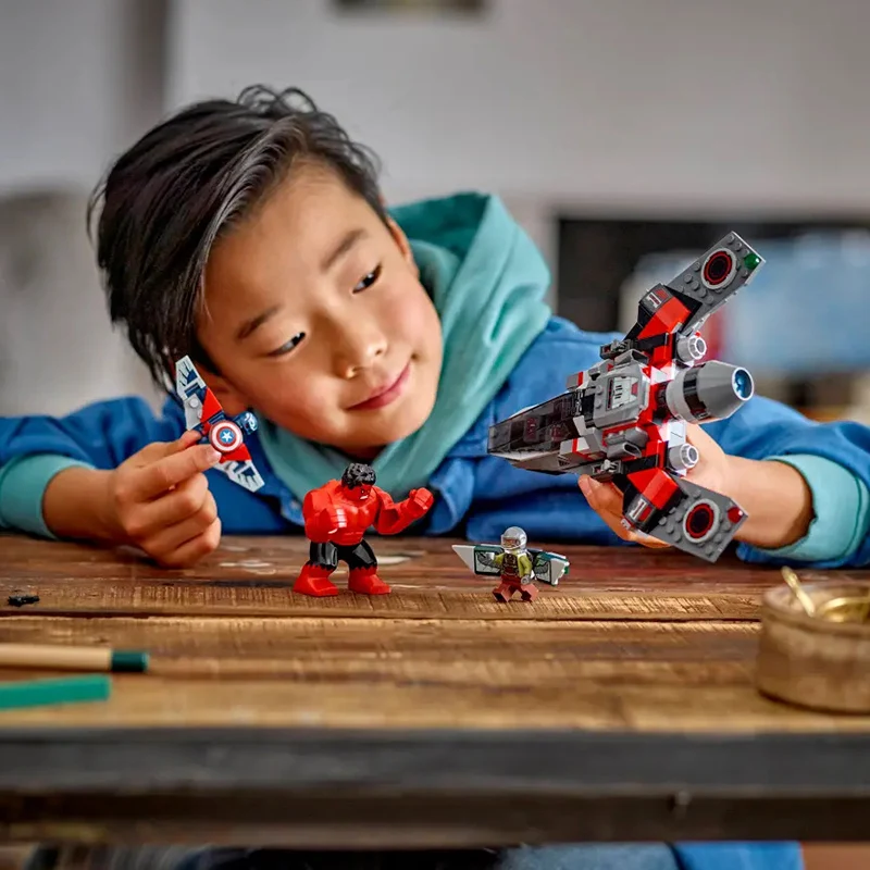 مكعبات بناء ليجو 76292 كابتن أمريكا ضد ريد هالك للأولاد والبنات بناء وتجميع مكعبات البناء هدايا ألعاب الأطفال #5