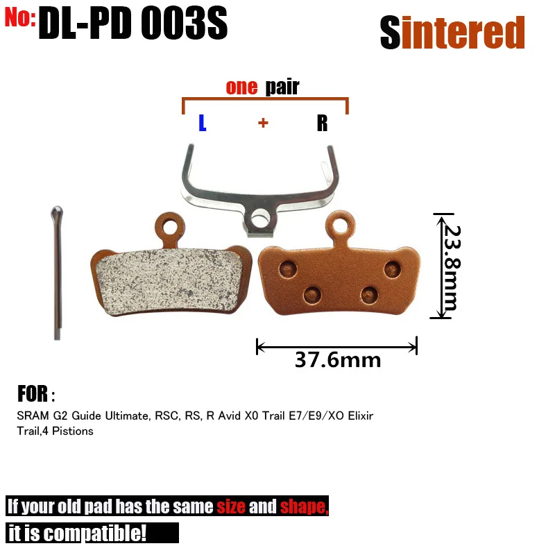 DELT 10 Pair Bicycle Disc Brake Pads,For SRAM,G2,Guide,Ultimate,RSC,RS,R,Avid,X0,E7,E9,XO,Elixir,Trail,4 Pistions,BIKE,Sintered,