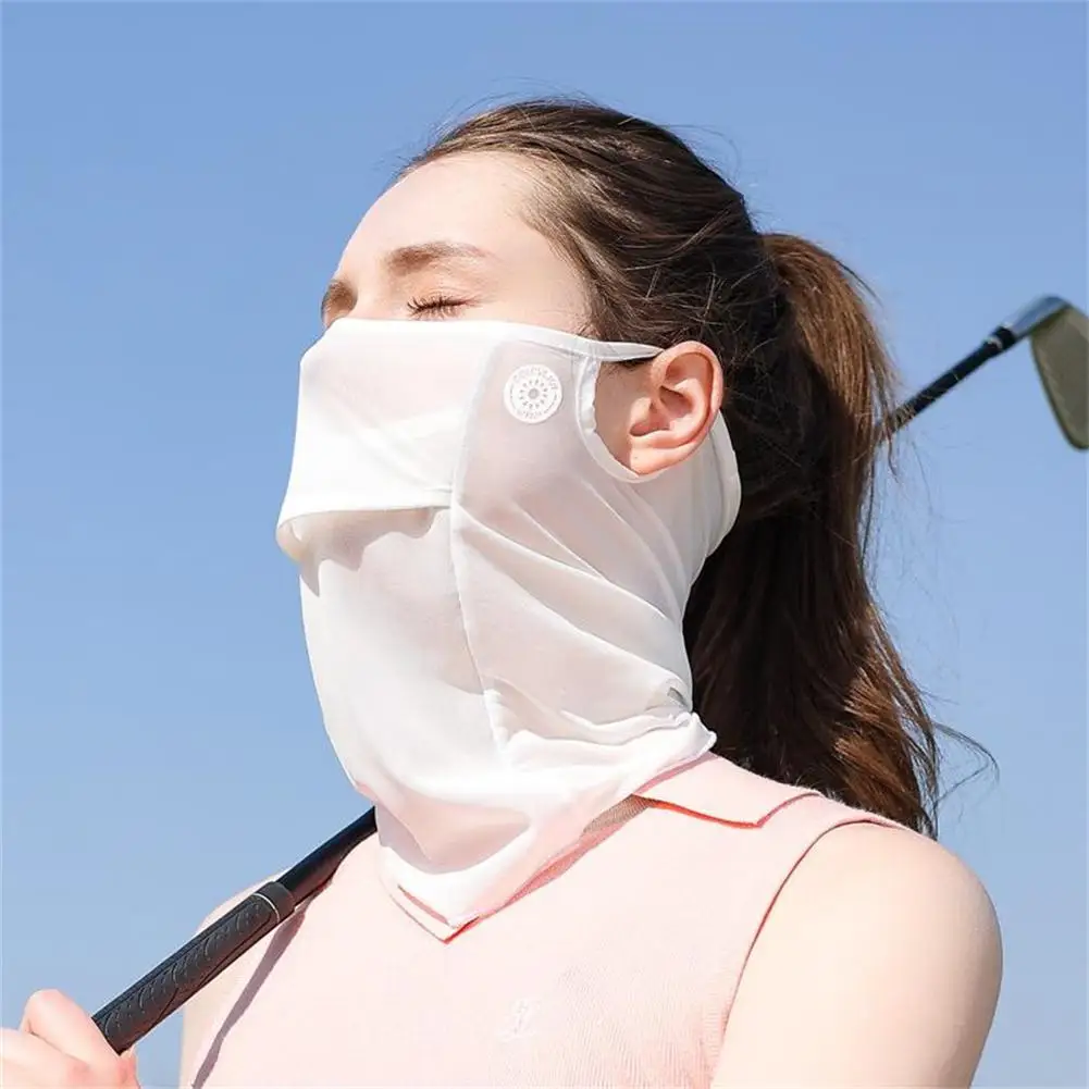 Outdoor Sunscreen Mask Fishing Riding Lightweight Breathable Uv Sun Protector Sunshade Ice Silk Face Mask Cold Feeling Ear Scarf