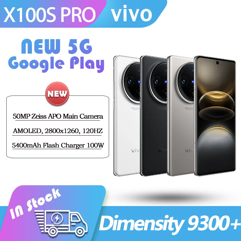 VIVO-X100S PRO Flash Charging, 5G, Dimensity 9300 +, 6.78 AMOLED, 120HZ, Zeis, APO Super Telephoto, 5400mAh, 100W, OTA OriginOS4