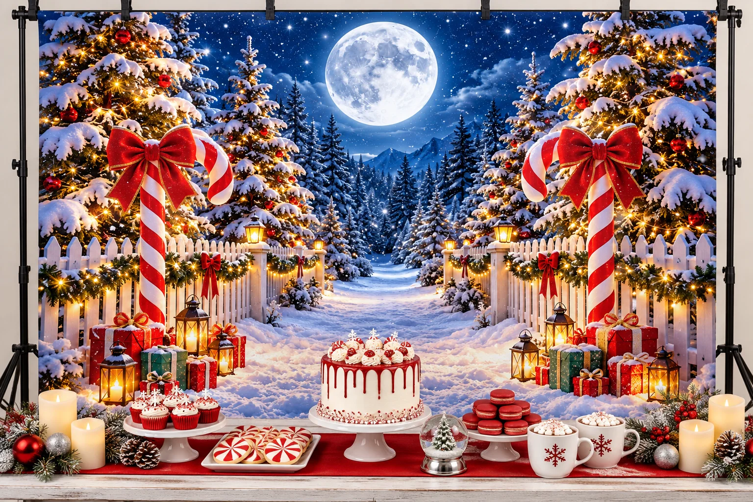 Christmas Candy Cane Backdrop - Photography Lighting For Clothing review and price