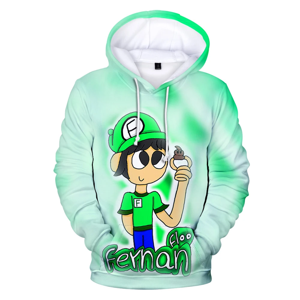 Youtuber Fernanfloo bluza z kapturem Unisex z długim rękawem męska damska bluza Harajuku Streetwear w stylu Casual 3D