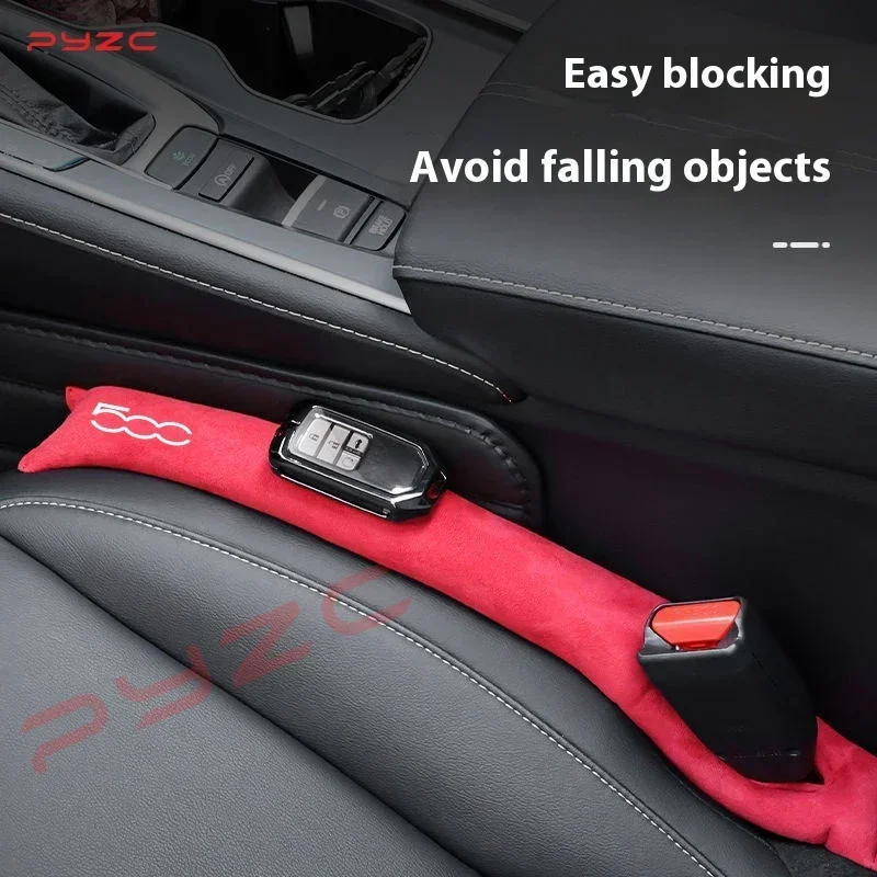 

For fiat 500E 500C 500S 500 Car Seat Gap Filler PU Leather Soft Side Leak-proof Seam Plug Auto Interior Accessories