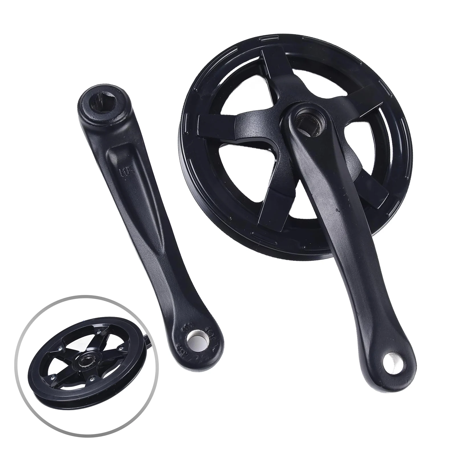 

Practical Bike Crankset CrankArm Set 52T 48 Black Easy To Install 40 For Square Hole Good Compatibility MTBbikes