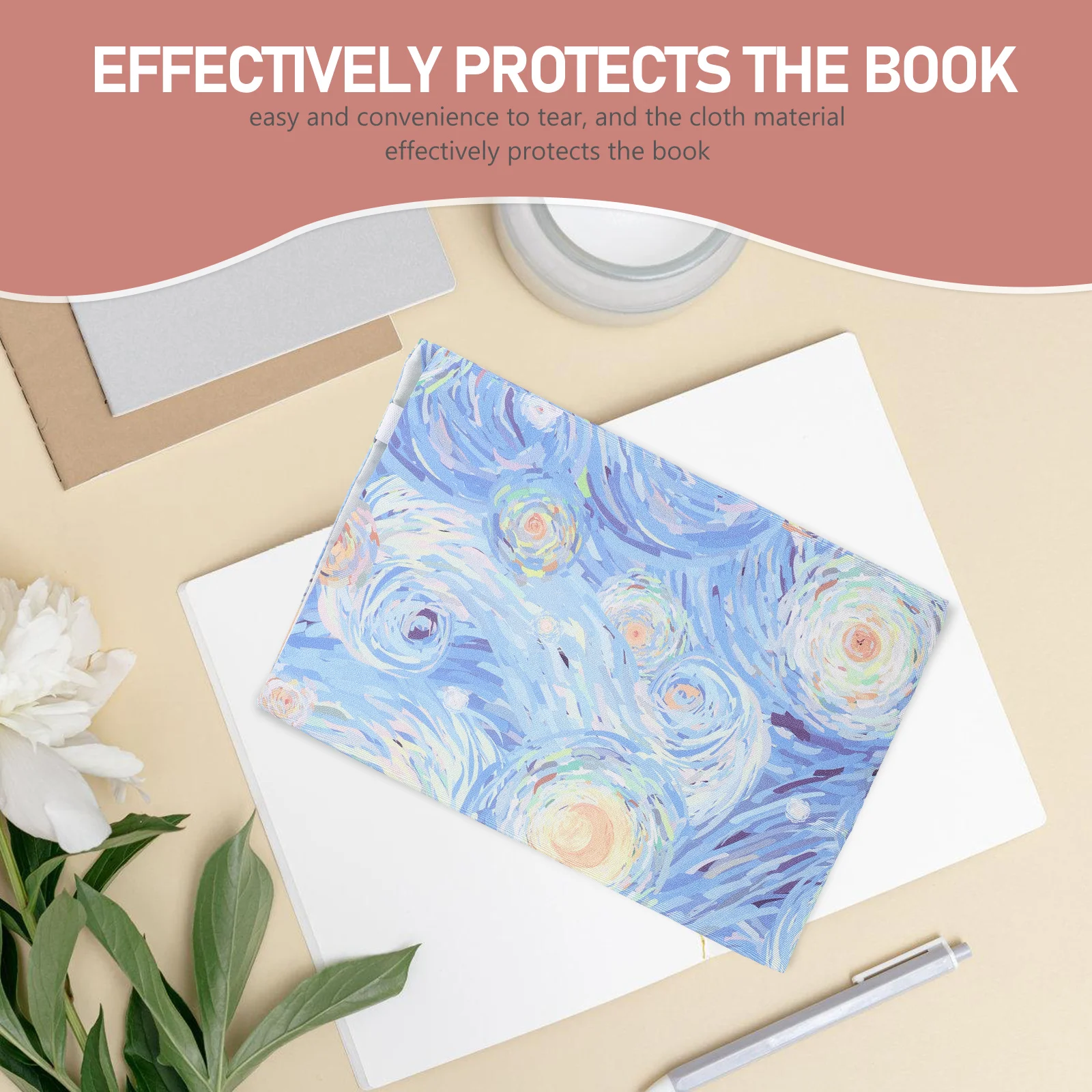 Book Protective Cover 📚 Reusable with Sleeve Books Decor Hand-made Stylish Protector Ornamental Textbook