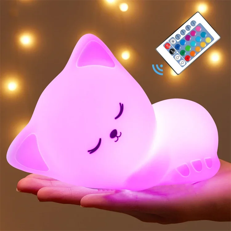 

Direct Sales Golden Supplier Animals Night Light Little Cat Lamp Led Cute Baby Bedroom Led Silicone Night Light For Children