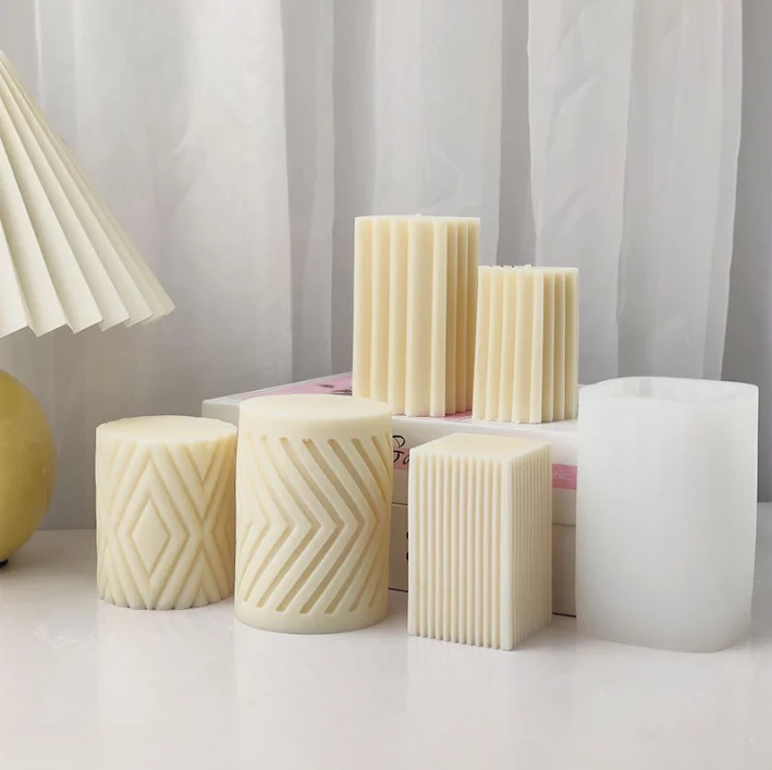 

SZ768 Multi Striped Column Candle Soap Silicone Mold Handmade Cake Chocolate Baking Mould