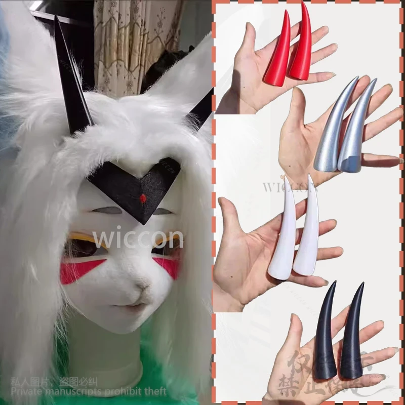 Furry Cosplay Kigurumi 11cm Hairpin Cute4Color Demon Horn Clips Headbands Headgear Furrsuit Animal Anime Customized#&EdgyyCos@！