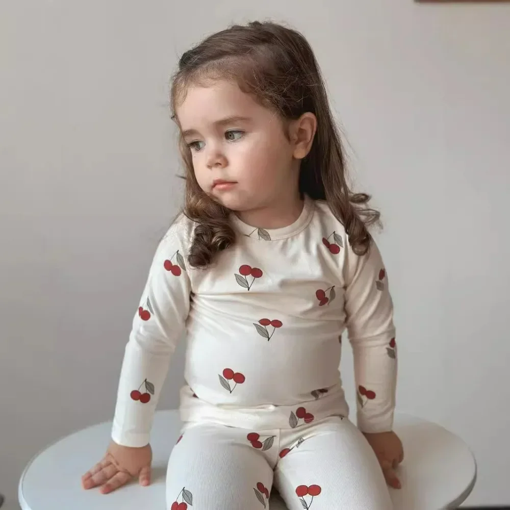 Conjunto de ropa para niño pequeño de 1 a 6 años, ropa de casa de algodón para niño y niña, traje informal con pantalón superior, conjunto de pijama de 2 uds.
