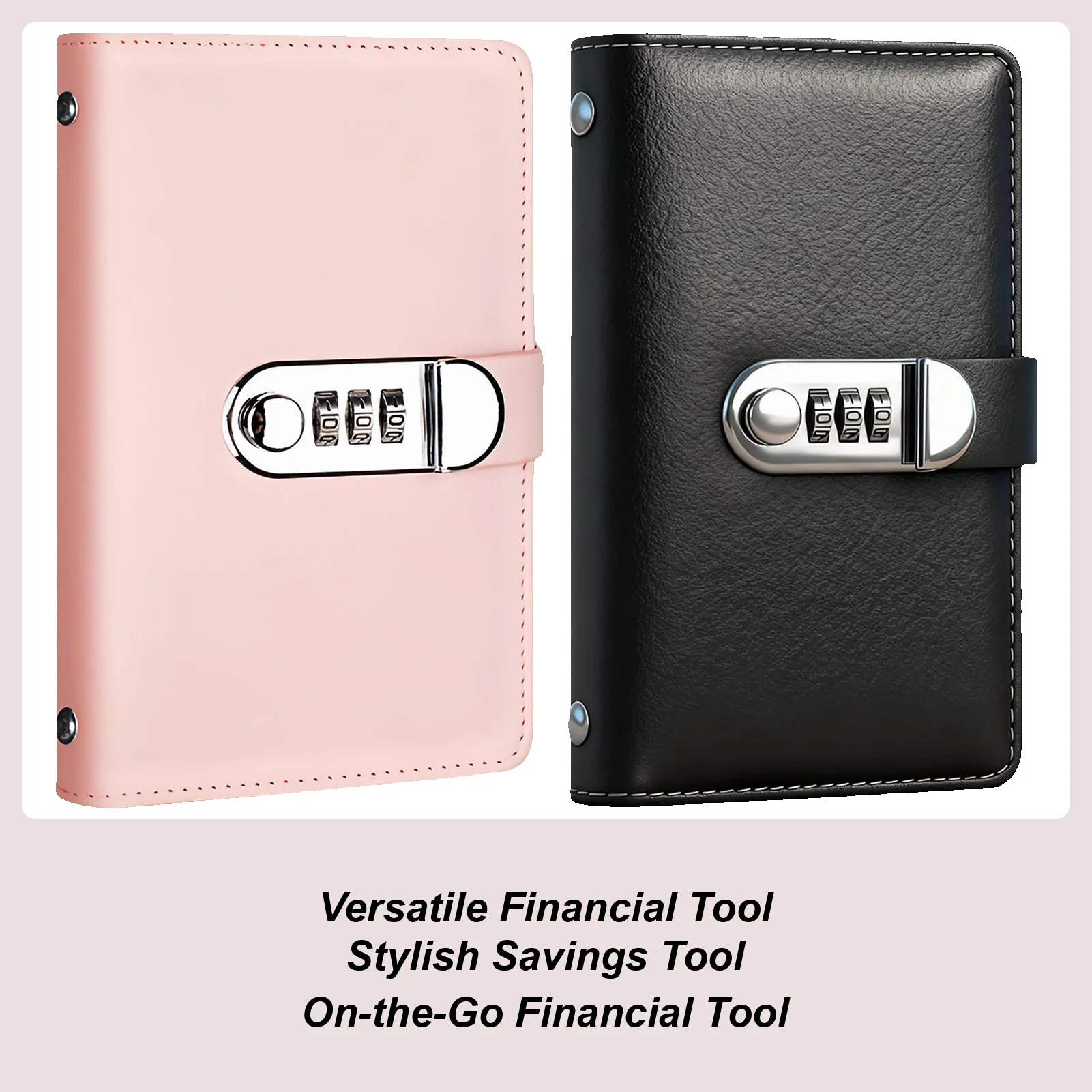 

100 Card Slots Envelope Challenge Binder With Lock Savings Challenge Manual Leather Waterproof Envelope Saving Challenge Binder