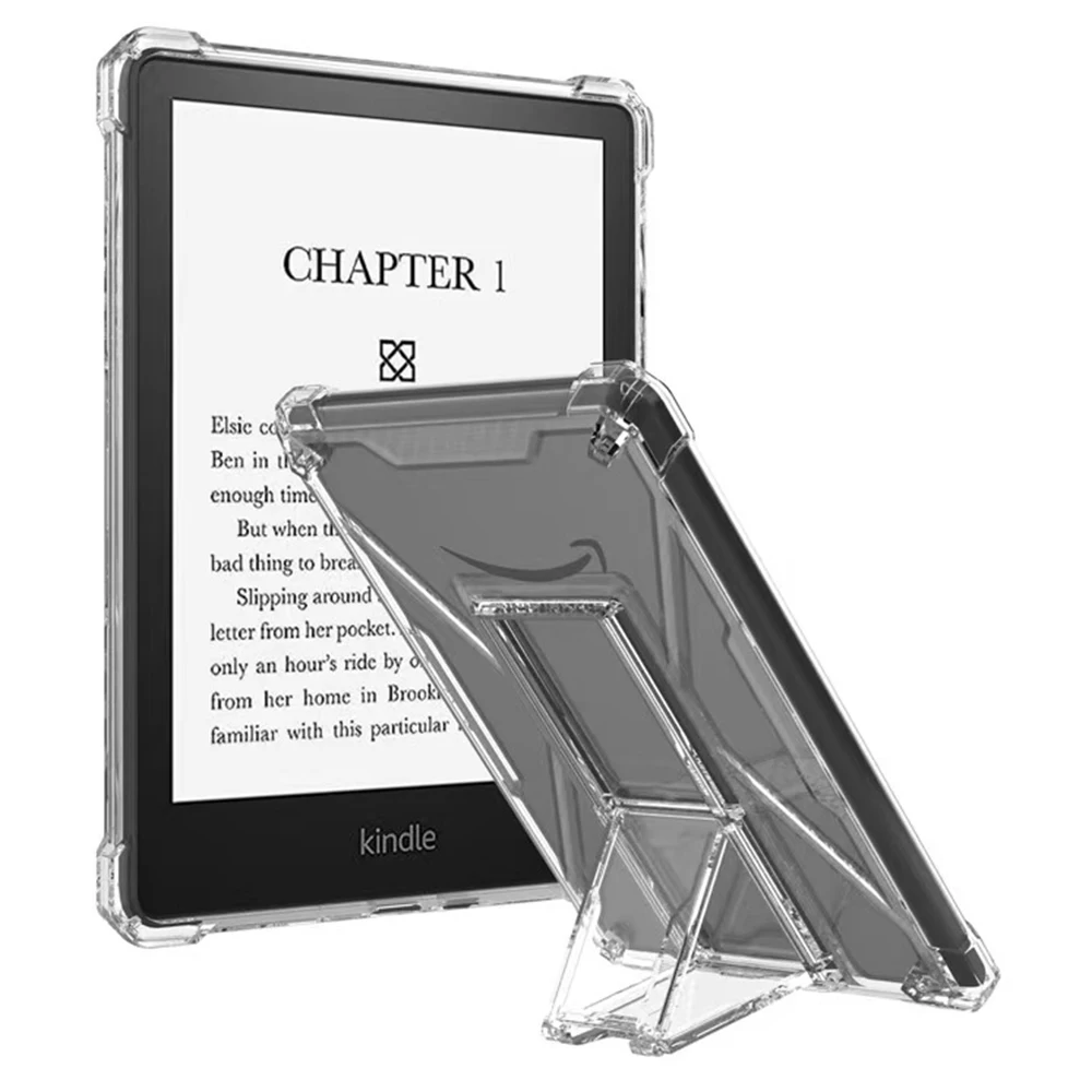 Clear Case For Amazon Kindle Paperwhite 3 (2015)  /  2 (2015)  /  1 (2015) Kickstand Shockproof TPU + PC Tablet Cover with Pen S
