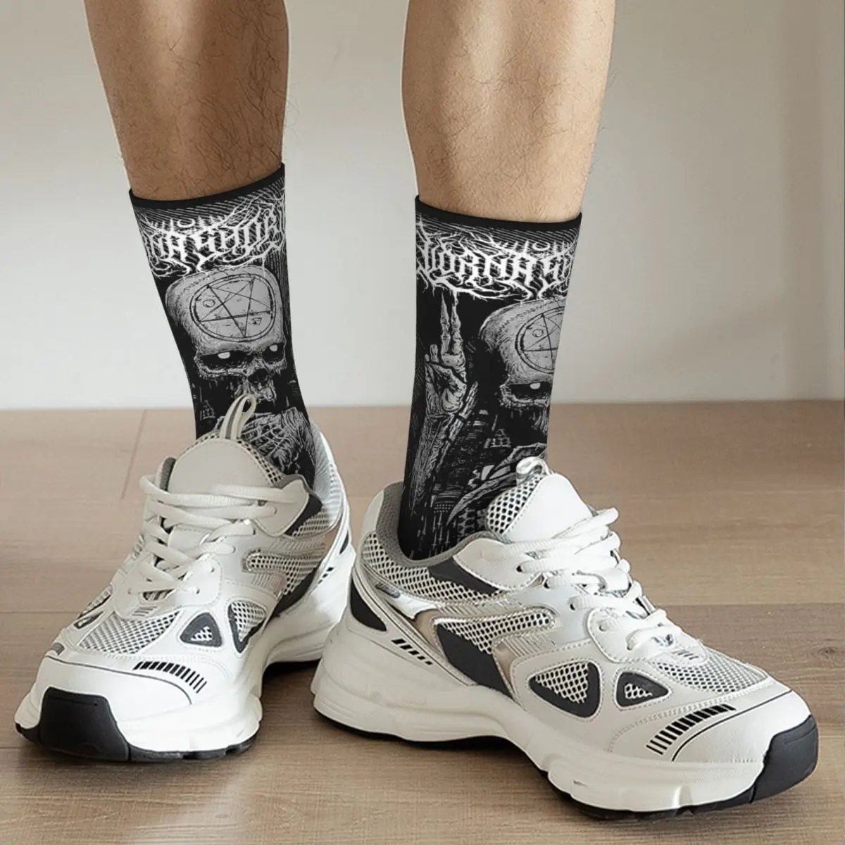 Herbst Winter Mode Unisex Lorna Shore Deathcore Schädel Socken atmungsaktive Skateboard Socken