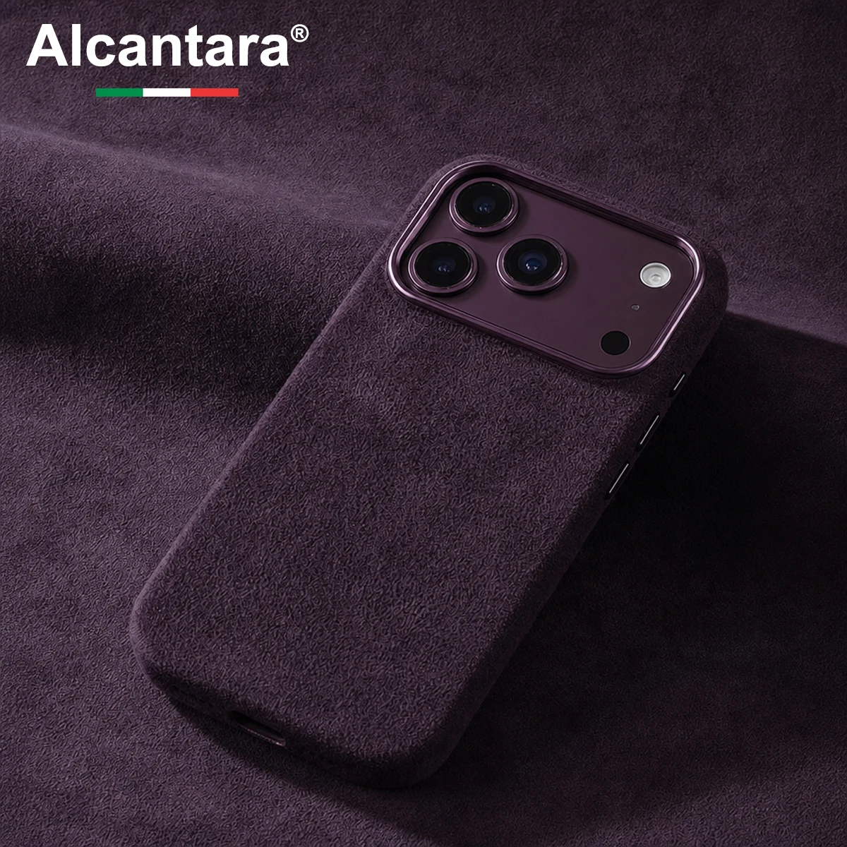 Burgundy for ALCANTARA Magnetic Case For iPhone 18 17 Pro Max With MagSafe Dark Cherry Leather Cover Camera Button Protect Cases