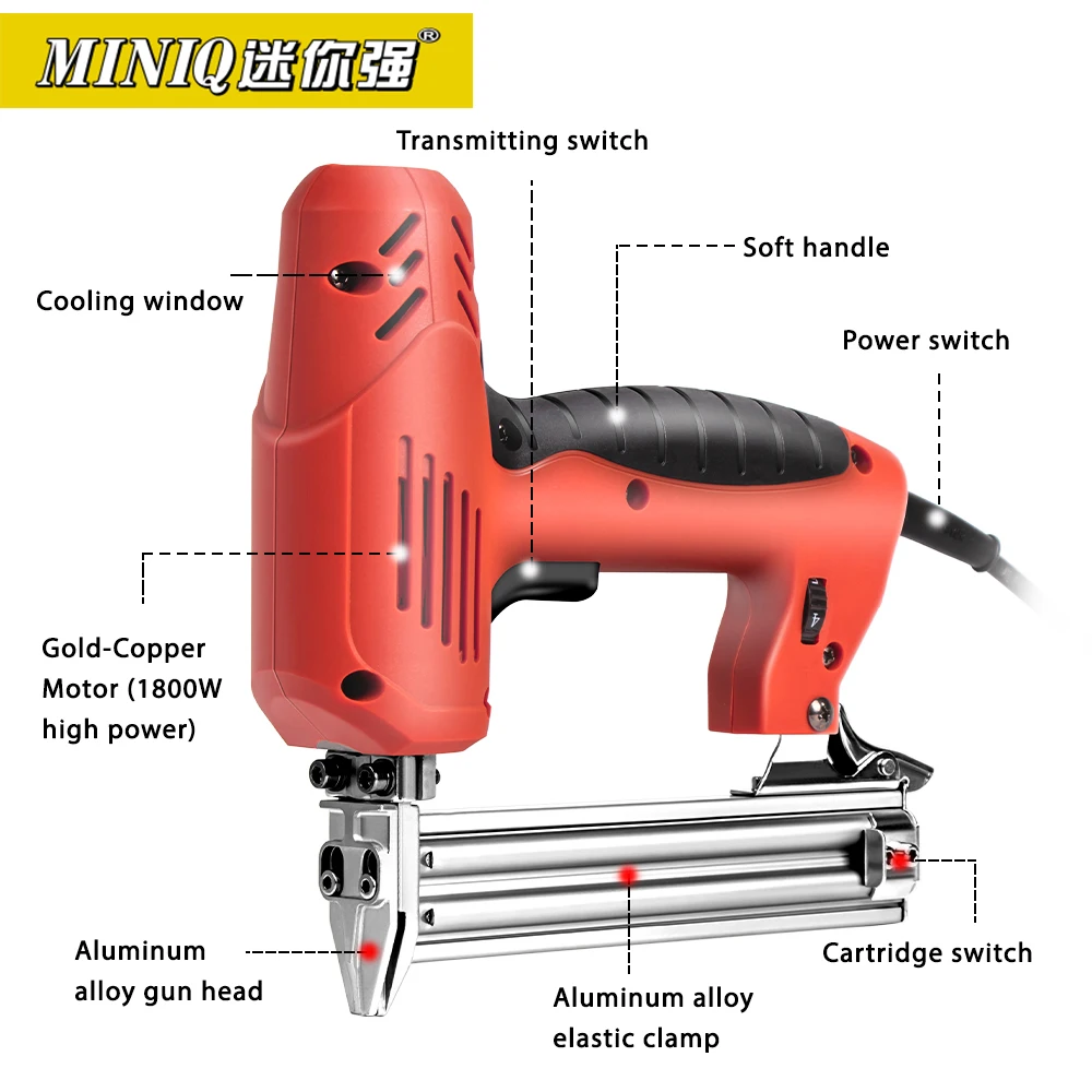 Imagem -05 - Taimei-pistola Elétrica Nailer Staple em Tacker Framing Pistola de Pregos Reta em Forma de u Ferramentas para Trabalhar Madeira 1022j F30 422j Velocidades