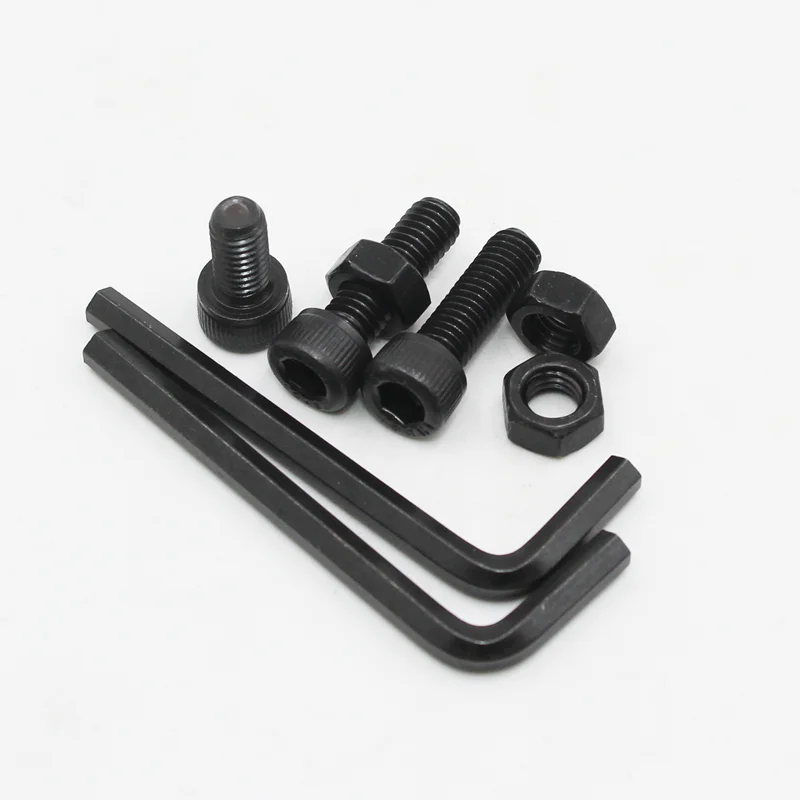Innensechskantschrauben, Mutter M2, M3, M4, M5, M6, Maschinenschraube, legierter Stahl, schwarze Bolzenmutter, Innensechskantschraube, Muttern-Set – Detail 7