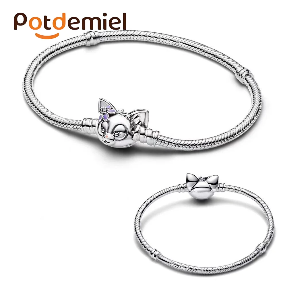 Potdemiel Disney 925 Silver Lion King Simba And Minimi Pendant Suitable For Girls Diy Bracelet Necklace Birthday Gift